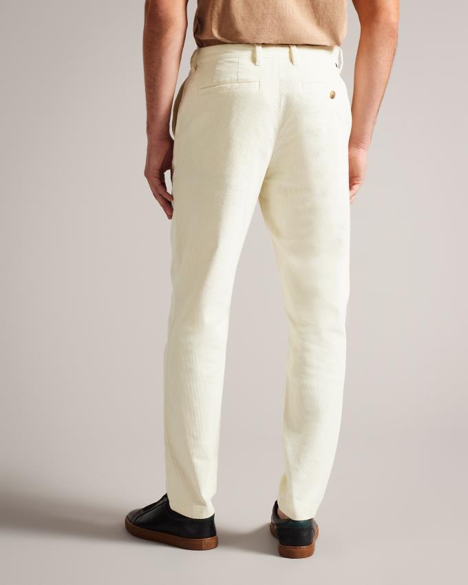 Pantalon Ted Baker Camburn Fit Corduroy Blanche Homme | UND-42974912